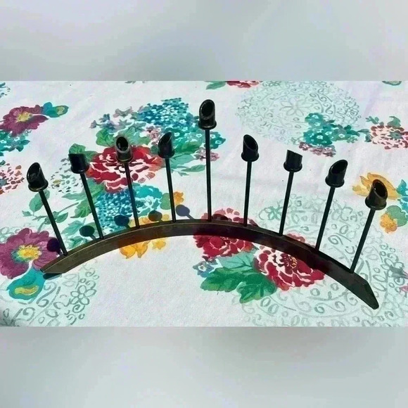 Bruce R McDonald brass Hanukkah Madora handed stamped on bottom BRM unique - Picture 1 of 4